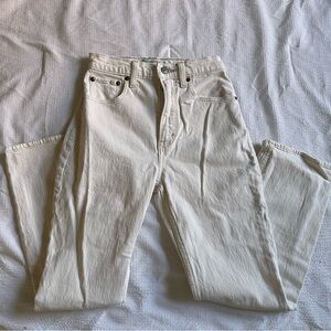 Ultra High Rise Ankle Straight Jean Cream